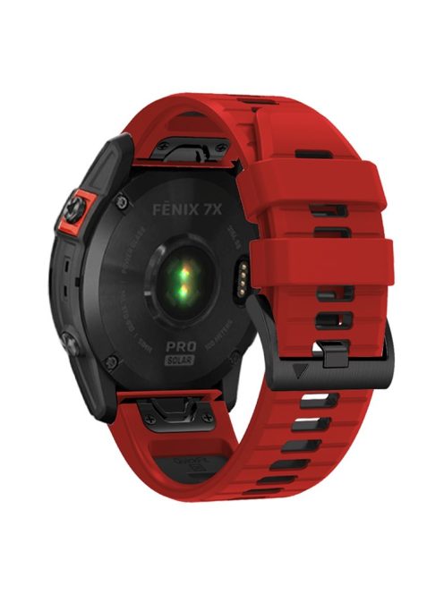 For Garmin Fenix 7 Pro / Fenix 7 Silicone Watch Bands Dual-Color Replacement Strap - Red+Black