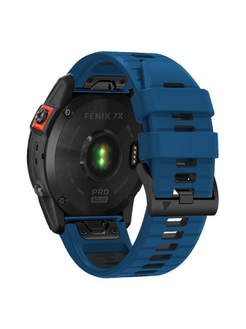 For Garmin Fenix 7 Pro / Fenix 7 Silicone Watch Bands Dual-Color Replacement Strap - Sapphire+Black