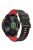 For Garmin Fenix 7 Quickfit 22mm Replacement Watch Strap Carbon Fiber Texture Silicone Band - Black+Red