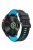 For Garmin Fenix 7 Quickfit 22mm Replacement Watch Strap Carbon Fiber Texture Silicone Band - Black+Sky Blue