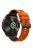 For Garmin Fenix 7 Quickfit 22mm Replacement Watch Strap Carbon Fiber Texture Silicone Band - Orange+Black