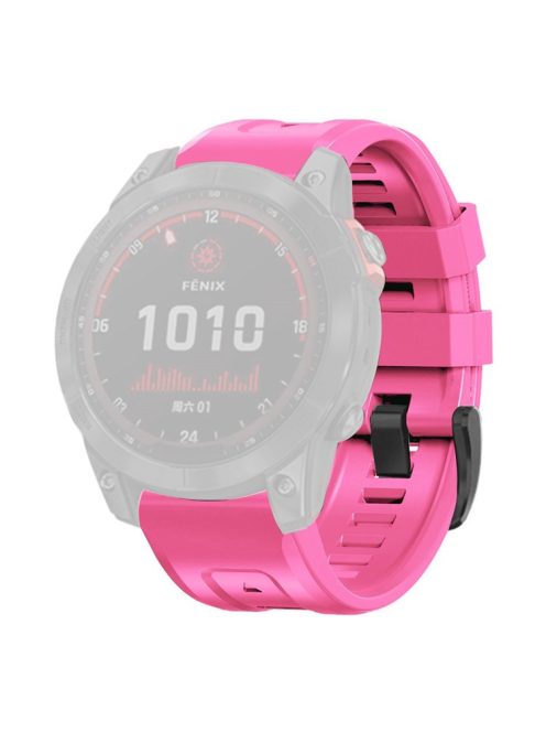 For Garmin Fenix 7 Soft Silicone Adjustable Watch Band Replacement Wrist Strap with Buckle - Pink