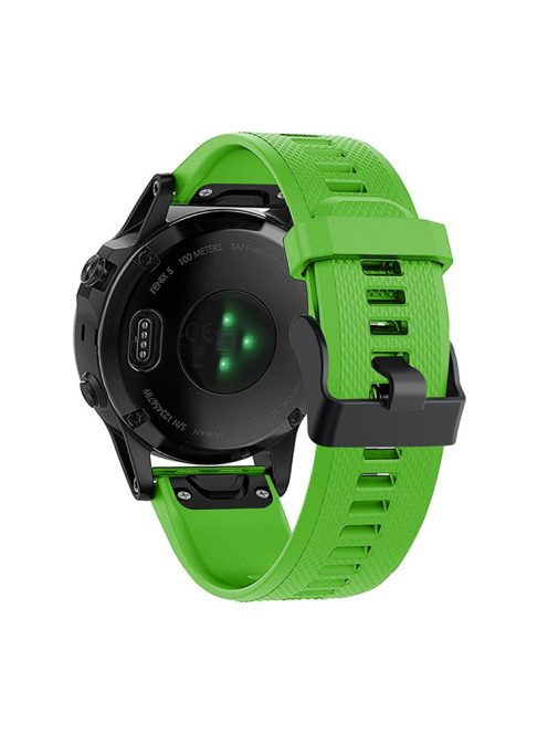 For Garmin Fenix 7 Wrist Band Quick Release Silicone Adjustable Watch Strap with Black Buckle - Dark Green