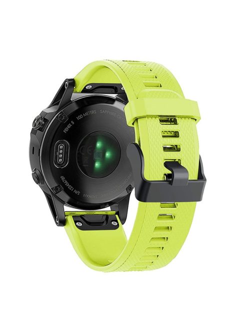 For Garmin Fenix 7 Wrist Band Quick Release Silicone Adjustable Watch Strap with Black Buckle - Green