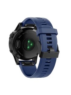   For Garmin Fenix 7 Wrist Band Quick Release Silicone Adjustable Watch Strap with Black Buckle - Midnight Blue