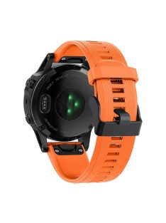   For Garmin Fenix 7 Wrist Band Quick Release Silicone Adjustable Watch Strap with Black Buckle - Orange