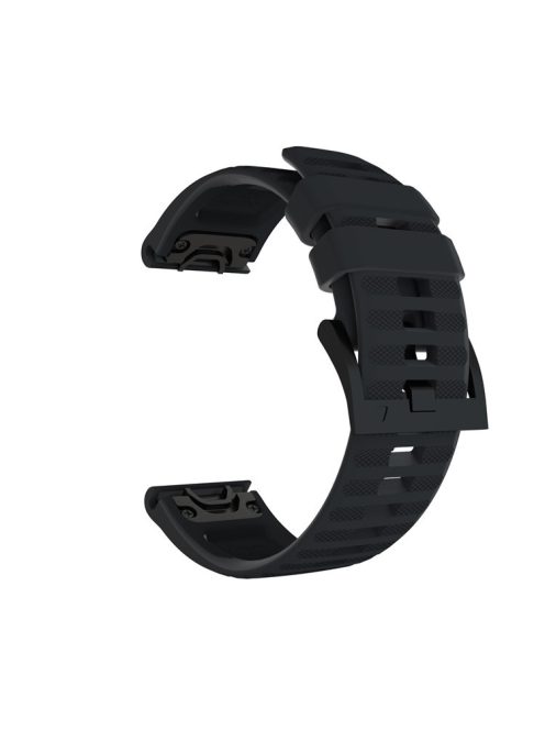 For Garmin Fenix 7/6 Sapphire GPS/6 Pro GPS/6 GPS/5 Plus/5 Silicone Smart Watch Band Adjustable Wrist Strap - Black