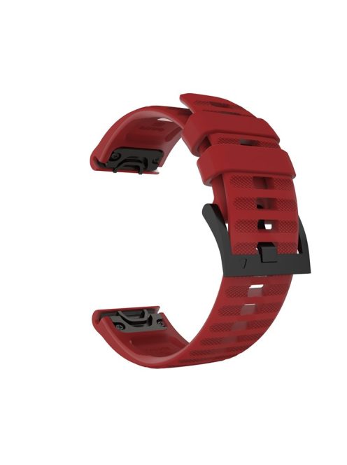 For Garmin Fenix 7/6 Sapphire GPS/6 Pro GPS/6 GPS/5 Plus/5 Silicone Smart Watch Band Adjustable Wrist Strap - Red