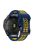 For Garmin Fenix 7/Epix Two Rows Holes Dual-color Quick Release Silicone Watch Band Wrist Strap 22mm - Dark Blue/Yellow