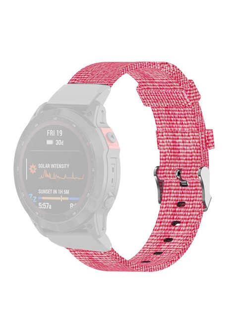 For Garmin Fenix 7S / 6S / 5S / Instinct 2S Breathable Canvas Watch Strap Smart Watch Band with Tool - Pink