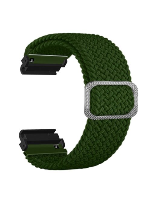 For Garmin Fenix 7S / 6S / 5S Stretchy Nylon Watch Strap Sport Wristbands with 20mm PC Connector - Army Green