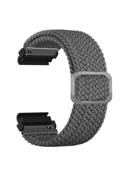 For Garmin Fenix 7S / 6S / 5S Stretchy Nylon Watch Strap Sport Wristbands with 20mm PC Connector - Grey