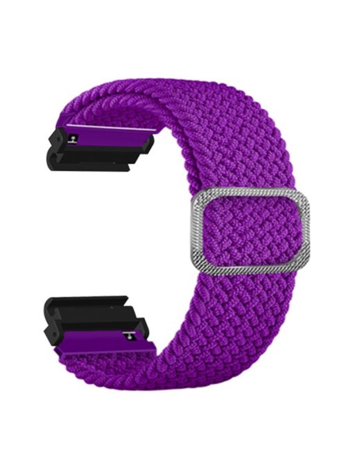 For Garmin Fenix 7S / 6S / 5S Stretchy Nylon Watch Strap Sport Wristbands with 20mm PC Connector - Purple