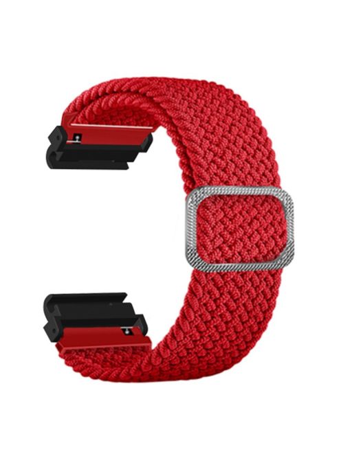 For Garmin Fenix 7S / 6S / 5S Stretchy Nylon Watch Strap Sport Wristbands with 20mm PC Connector - Red