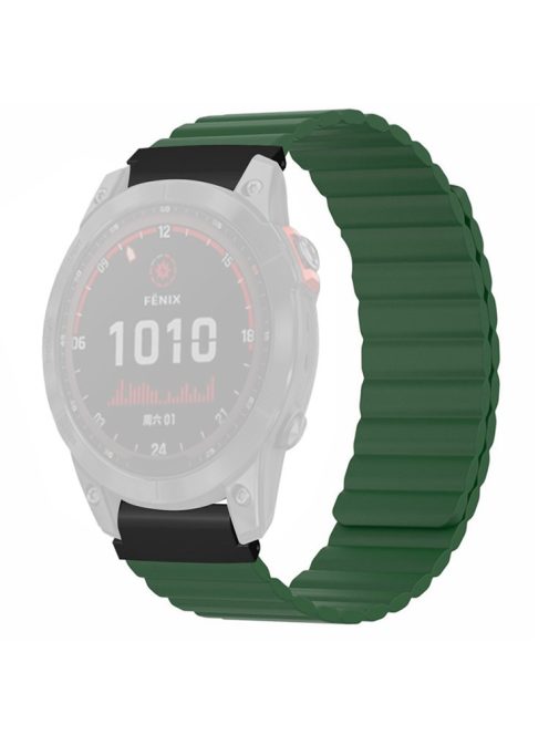 For Garmin Fenix 7S / 6S / 5S Watch Band Replacement Magnetic Silicone Strap with 20mm PC Connector - Army Green