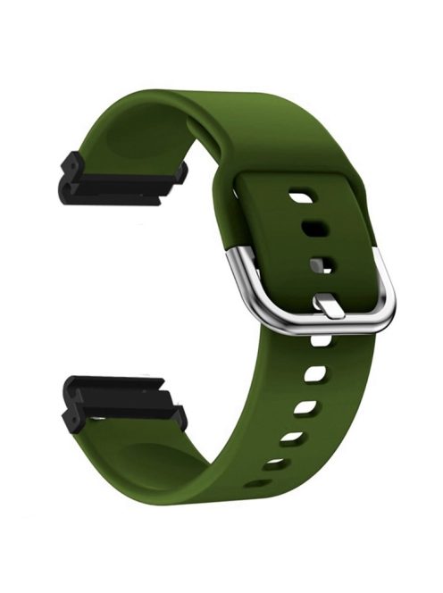 For Garmin Fenix 7S / 6S / 5S Watch Strap Silicone Breathable Replacement Bands with 20mm PC Connector - Army Green