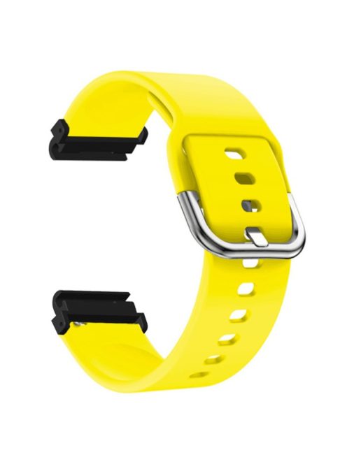 For Garmin Fenix 7S / 6S / 5S Watch Strap Silicone Breathable Replacement Bands with 20mm PC Connector - Yellow