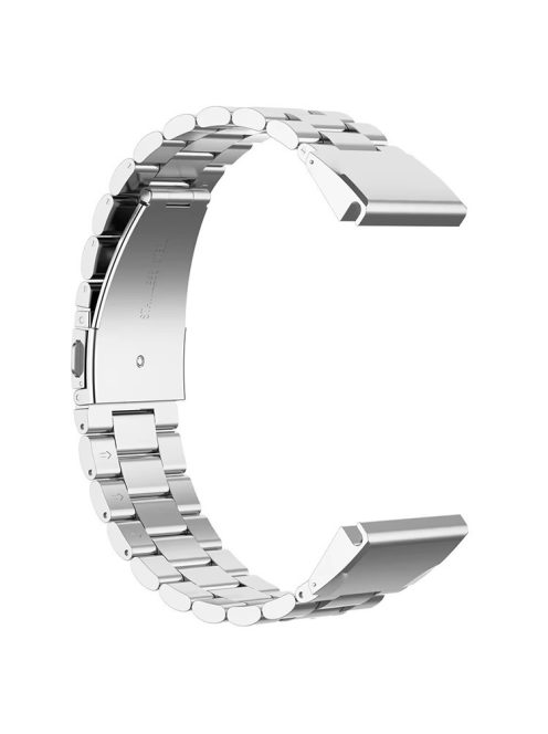 For Garmin Fenix 7S / 7S Pro / 6S / 6S Pro Watch Band 20mm Stainless Steel 3-Bead Wrist Strap - Silver