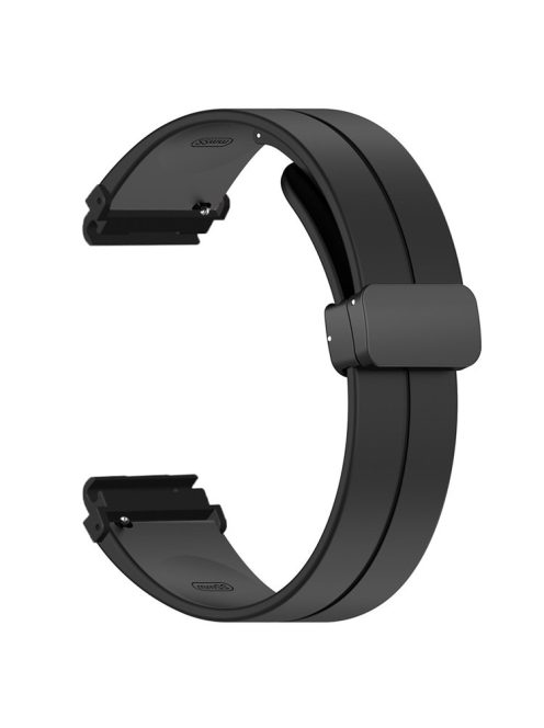 For Garmin Fenix 7S / 7S Solar / 6S / 5S Watch Strap Magnetic Buckle Silicone Band with 20mm PC Connector - Black