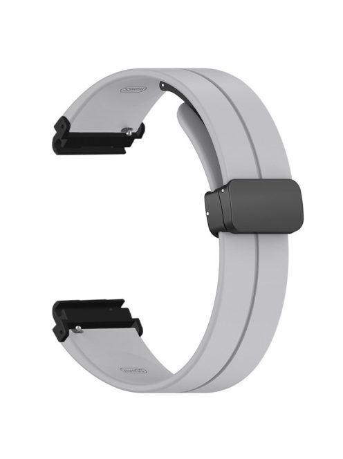 For Garmin Fenix 7S / 7S Solar / 6S / 5S Watch Strap Magnetic Buckle Silicone Band with 20mm PC Connector - Grey