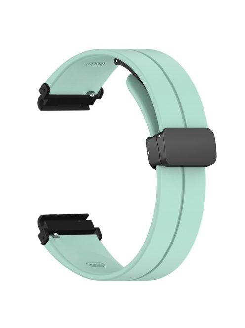 For Garmin Fenix 7S / 7S Solar / 6S / 5S Watch Strap Magnetic Buckle Silicone Band with 20mm PC Connector - Mint Green