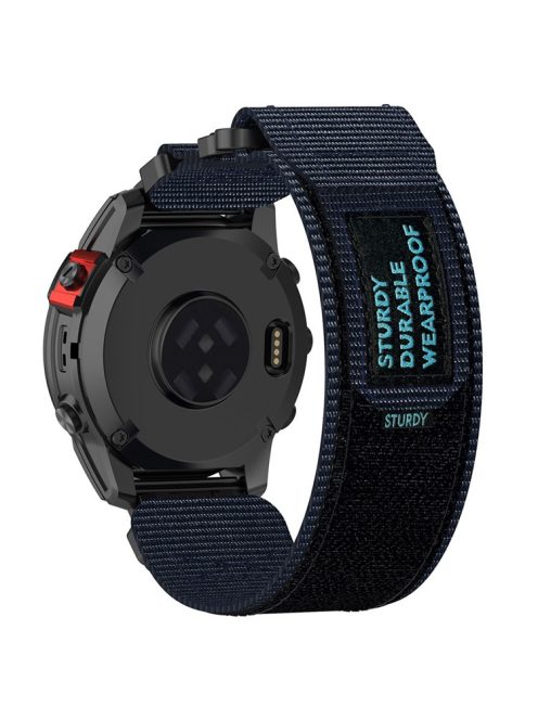 For Garmin Fenix 7X / 7X Pro / Instinct 2X / QuickFit 26mm Nylon Sticker Wrist Strap - Blue