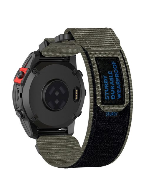 For Garmin Fenix 7X / 7X Pro / Instinct 2X / QuickFit 26mm Nylon Sticker Wrist Strap - Grey