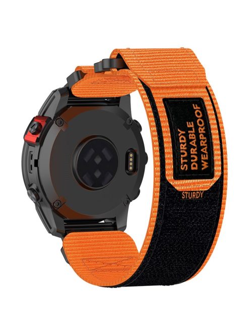 For Garmin Fenix 7X / 7X Pro / Instinct 2X / Quickfit 26mm Nylon Sticker Wrist Strap - Orange