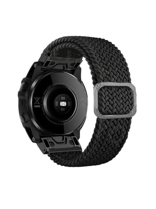 For Garmin Fenix 7X / Fenix 3 / 3 HR Nylon Watch Band Smart Bracelet 26mm Adjustable Strap with Buckle - Black