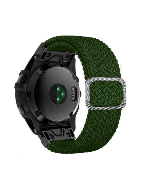 For Garmin Fenix 7X / Fenix 3 / 3 HR Nylon Watch Band Smart Bracelet 26mm Adjustable Strap with Buckle - Green