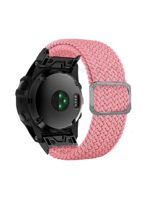 For Garmin Fenix 7X / Fenix 3 / 3 HR Nylon Watch Band Smart Bracelet 26mm Adjustable Strap with Buckle - Pink