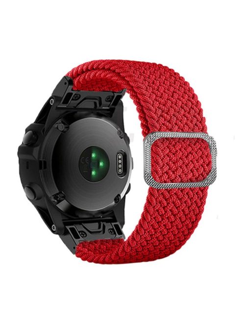 For Garmin Fenix 7X / Fenix 3 / 3 HR Nylon Watch Band Smart Bracelet 26mm Adjustable Strap with Buckle - Red