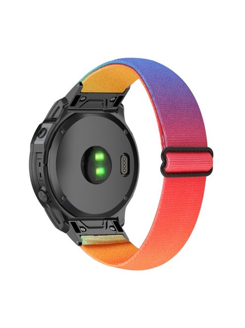 For Garmin Fenix 7X / Fenix 3 / Descent MK1 Elastic Nylon Watch Strap Smart Watch Band with Tool - Rainbow