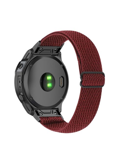 For Garmin Fenix 7X / Fenix 3 / Descent MK1 Elastic Nylon Watch Strap Smart Watch Band with Tool - Wine Red