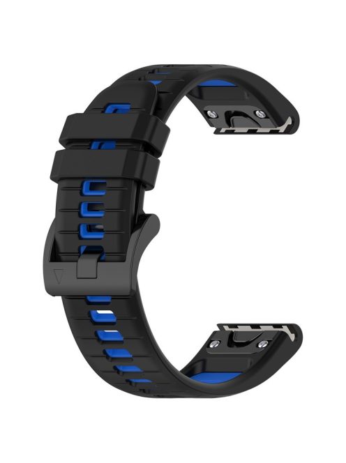 For Garmin Fenix 7X / Fenix 7X Pro Watch Band 26mm Waterproof Light Silicone Bracelet - Black+Blue