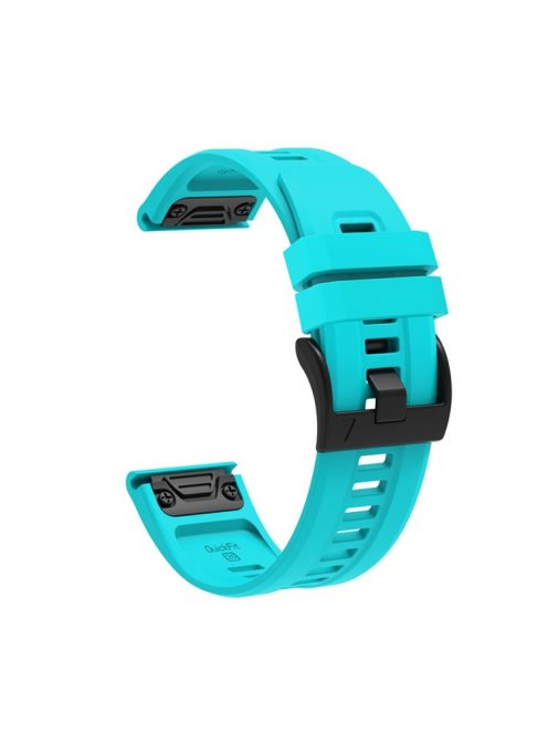 For Garmin Fenix 7X Silicone Watch Band 26mm Quick Release Metal Buckle Strap Replacement - Mint Green