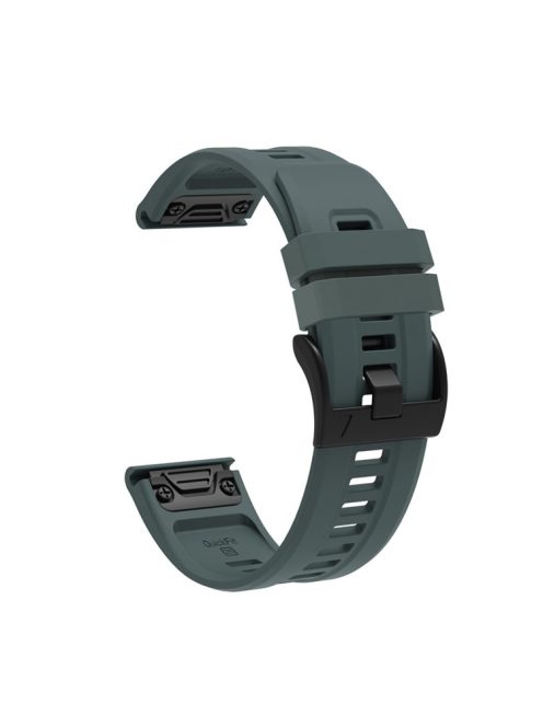 For Garmin Fenix 7X Silicone Watch Band 26mm Quick Release Metal Buckle Strap Replacement - Rock Cyan