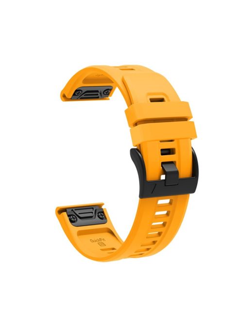 For Garmin Fenix 7X Silicone Watch Band 26mm Quick Release Metal Buckle Strap Replacement - Yellow