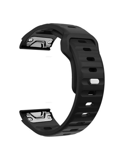 For Garmin Fenix 7X Soft Silicone Watch Strap Adjustable Wrist Band Replacement - Black