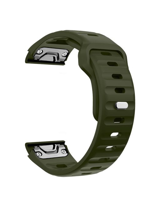 For Garmin Fenix 7X Soft Silicone Watch Strap Adjustable Wrist Band Replacement - Dark Green