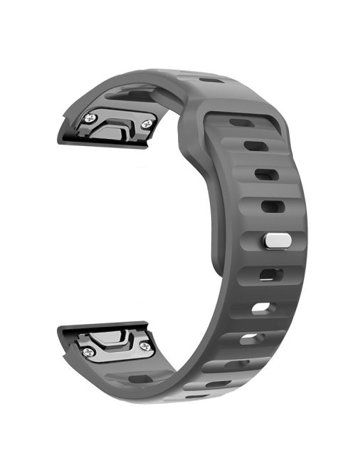 For Garmin Fenix 7X Soft Silicone Watch Strap Adjustable Wrist Band Replacement - Grey