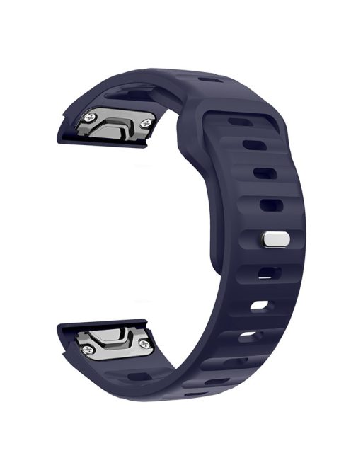 For Garmin Fenix 7X Soft Silicone Watch Strap Adjustable Wrist Band Replacement - Midnight Blue