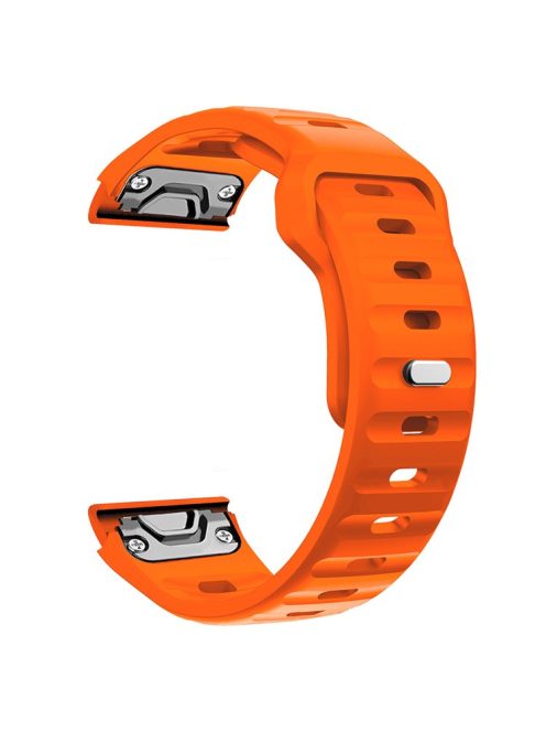 For Garmin Fenix 7X Soft Silicone Watch Strap Adjustable Wrist Band Replacement - Orange