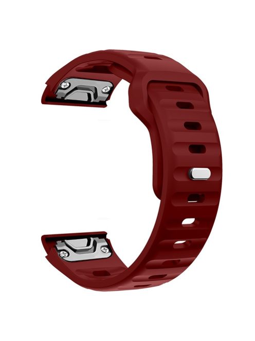 For Garmin Fenix 7X Soft Silicone Watch Strap Adjustable Wrist Band Replacement - Red