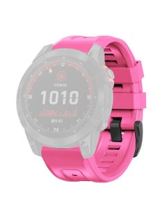   For Garmin Fenix 7X Wear-resistant Silicone Watch Band Replacement Adjustable Wrist Strap with Buckle - Pink