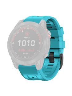   For Garmin Fenix 7X Wear-resistant Silicone Watch Band Replacement Adjustable Wrist Strap with Buckle - Sky Blue