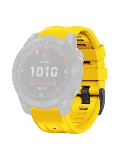   For Garmin Fenix 7X Wear-resistant Silicone Watch Band Replacement Adjustable Wrist Strap with Buckle - Yellow