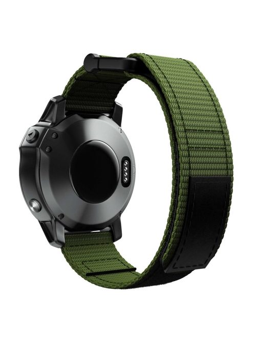 For Garmin Fenix 7X/6X Pro/Tactix 7 26mm Nylon Loop Sport Watch Band Adjustable Wrist Strap Replacement - Army Green