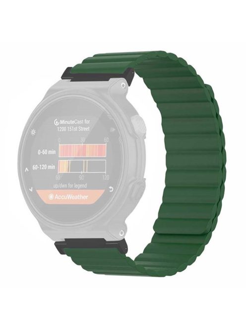 For Garmin Forerunner 220 / 230 / 235 / 735XT / 620 / 630 Silicone Strap Magnetic Smartwatch Bands - Army Green