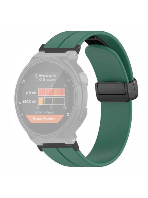 For Garmin Forerunner 220 / 230 / 235 / 735XT / 620 / 630 Watch Strap Magnetic Buckle Silicone Strap - Army Green